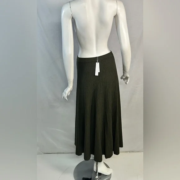 Lilla P Size Small Forest Green Ribbed A-Line Skirt - Picture 12 of 14